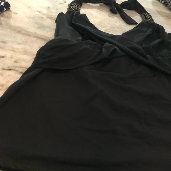 Black Halter Tankini Top - Picture 4 of 12